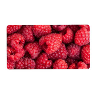 Etiqueta Framboesas vermelhas frescas