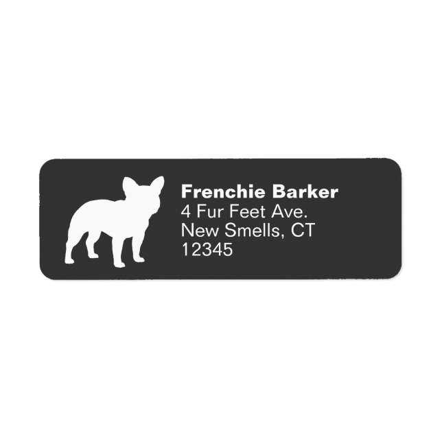 Etiqueta Francês Bulldog Silhouette Frenchie (Frente)