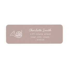 Etiqueta Francês Horn Elegante Script Music Teacher Modern