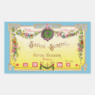 Etiqueta francesa amarela antiga do perfume