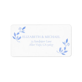 Etiqueta Franco Azul Floral Botânico Endereço