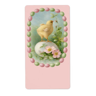 Etiqueta Frango da Primavera com Borda de Ovo Pastel