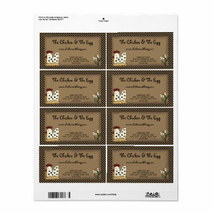 Etiqueta Frango Rústico de Fazenda Primitiva Kraft