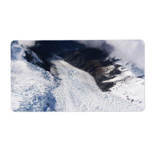 Etiqueta Franz Josef Glacier Aerial View, Nova Zelândia