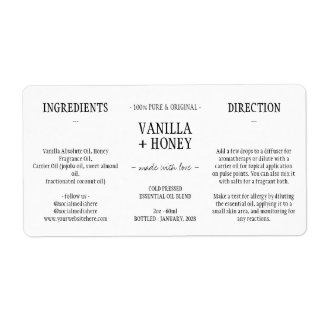 Etiqueta Frasco Cosmético Simples De Óleo Essencial