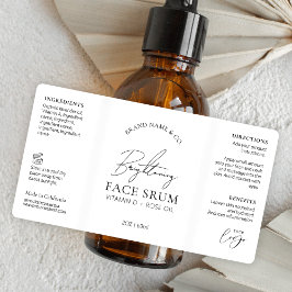 Etiqueta Frasco de Bomba de Dropper Serum 2OZ do Logotipo C