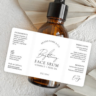 Etiqueta Frasco de Bomba de Dropper Serum 2OZ do Logotipo C