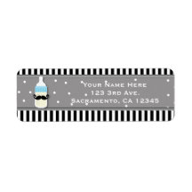 Frasco para chás de fraldas e bigode Convite Moder