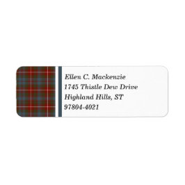 Etiqueta Fraser de Lovat Dark Red Weathered Scottish Tartan