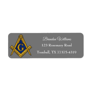 Etiqueta Freemason Masonic Square e Cinzas Compass