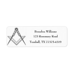 Etiqueta Freemason Masonic Square e Compass