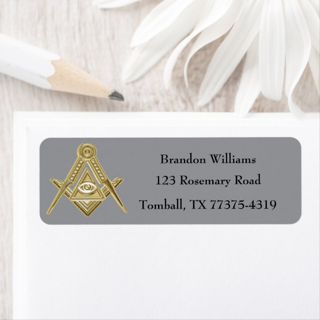 Etiqueta Freemason Masonic Square e Compass (Insitu)