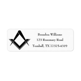 Etiqueta Freemason Masonic Square e Compass