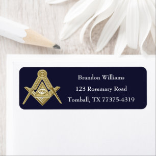 Etiqueta Freemason Masonic Square e Compass