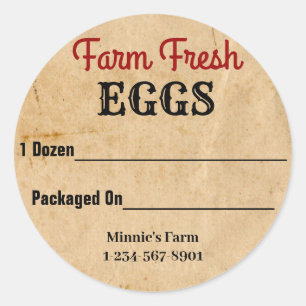 Etiqueta fresca do produto de ovos da fazenda