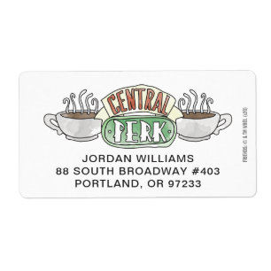 Etiqueta FRIENDS™ Logotipo de Central Perk em Aquarela