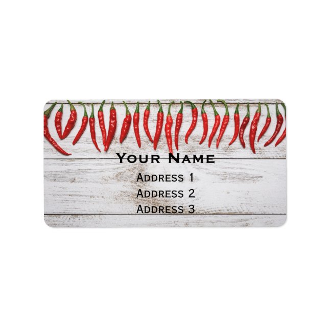 Etiqueta Fronteira de pimentões quentes (Frente)