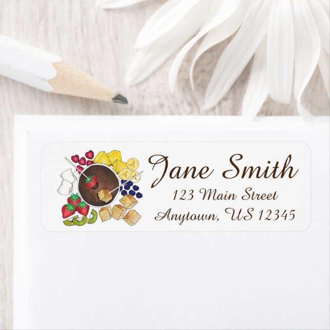 Etiqueta Fruta de Chocolate  Marshmallow Comida Chocoholica (Insitu)