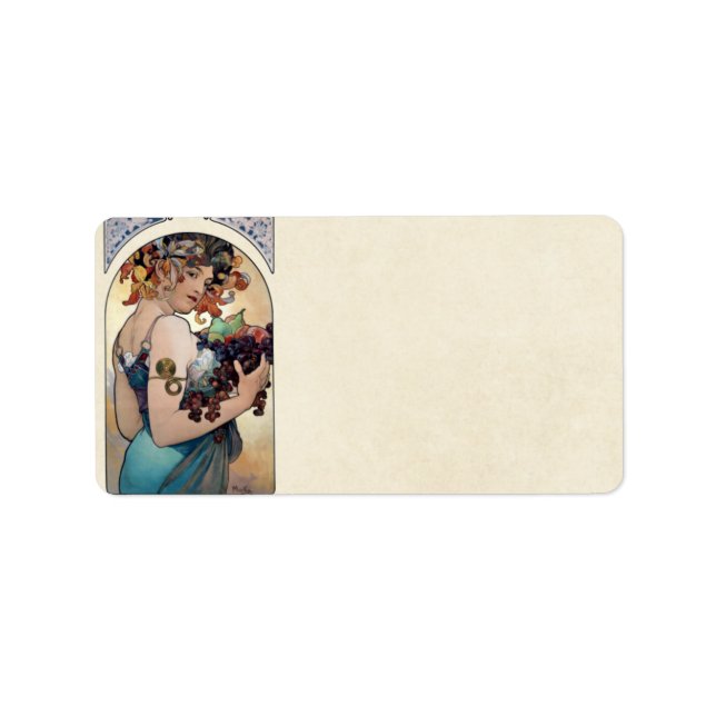 Etiqueta Fruta por Alfons Mucha 1897 (Frente)