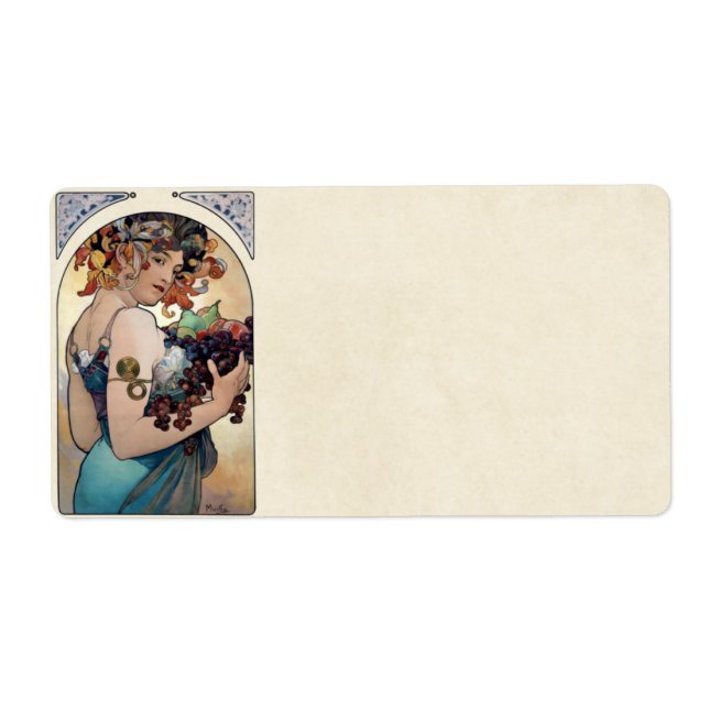 Etiqueta Fruta por Alfons Mucha 1897 (Frente)