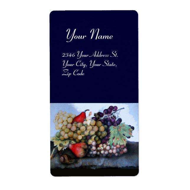 Etiqueta FRUTAS 1 DA SEASON - UVAS E PERAS - Azul (Frente)