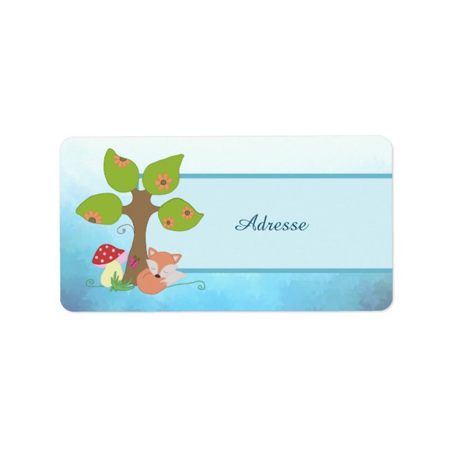 Etiqueta Fuchs de Baum Adressaufkleber (Frente)