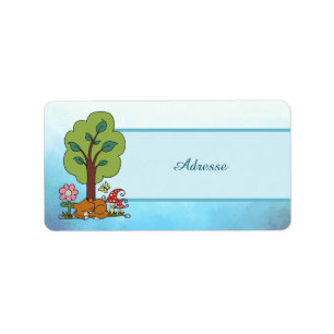 Etiqueta Fuchs de Baum Adressaufkleber