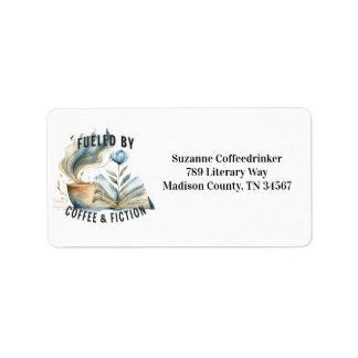 Etiqueta Fueled by Coffee & Fiction Address Labels