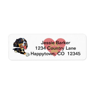 Etiqueta Fun Bernese Mountain Dog Return Address Label