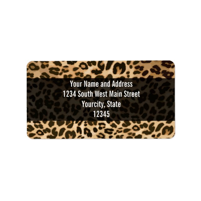Etiqueta Fundo de Impressão do Leopardo (Frente)