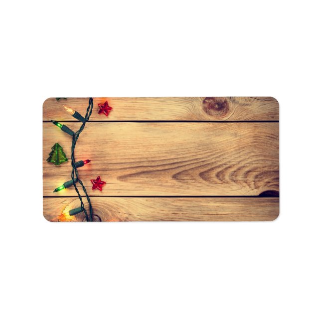 Etiqueta Fundo de Natal com Luzes (Frente)