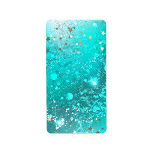 Etiqueta Fundo do Mint Turquoise Foil