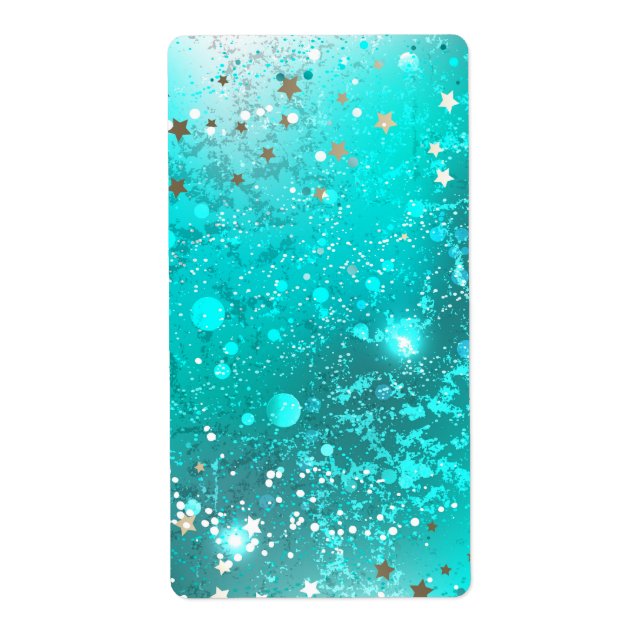 Etiqueta Fundo do Mint Turquoise Foil (Frente)