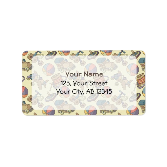 Etiqueta Fundo dos Ícones dos Brinquedos (Frente)