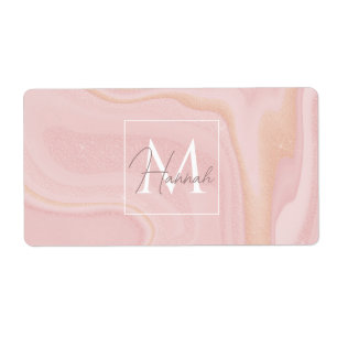 Etiqueta Fundo Dourado Rosa-Marble Moderno