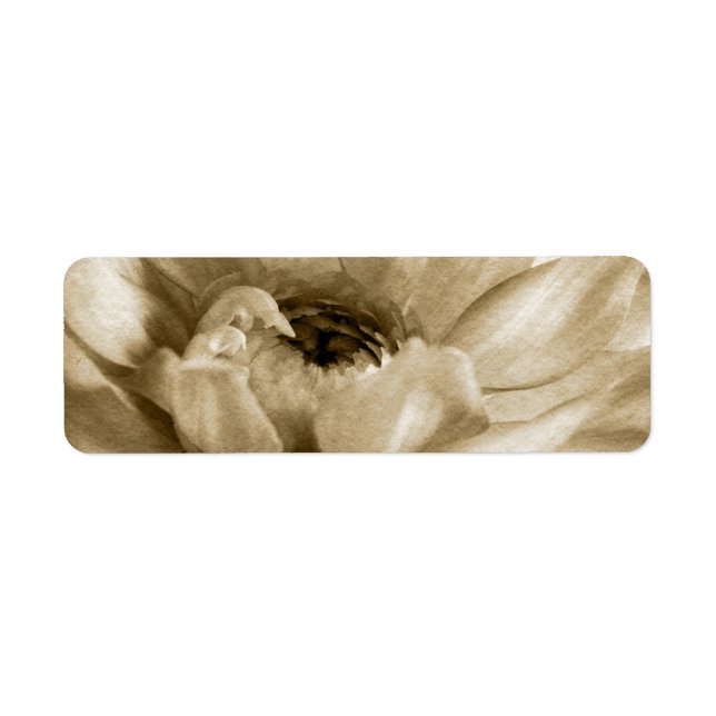 Etiqueta Fundo Sepia White & Cream Dahlia Personalizado (Frente)