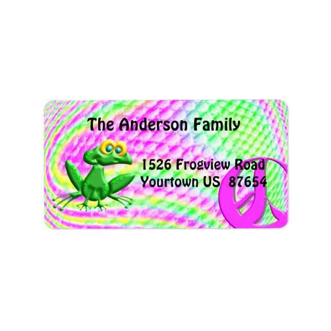 Etiqueta Funky Peace Froggie (Frente)