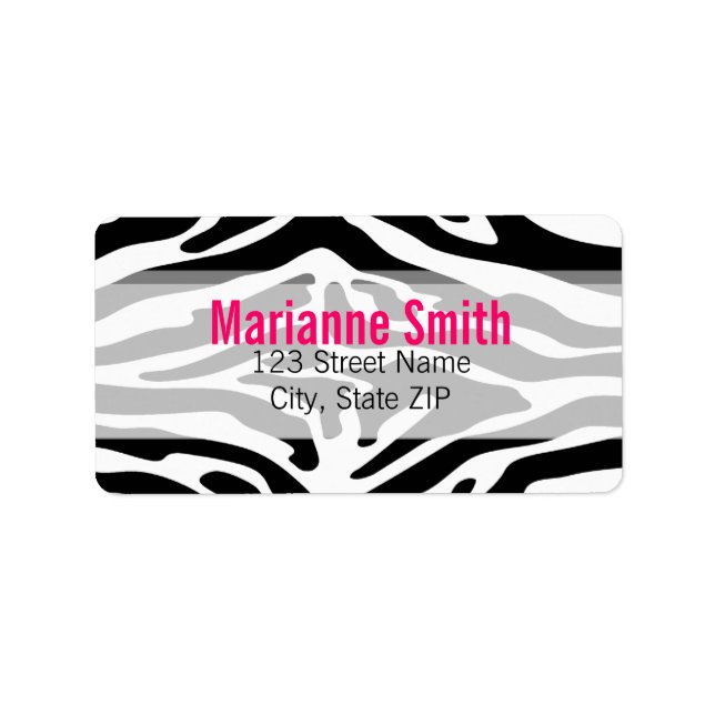 Etiqueta Funky Zebra (Frente)