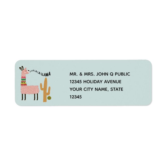 Etiqueta Funny Llama Green (Frente)