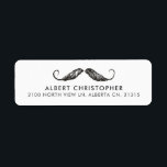 Etiqueta Funny Vintage Mustache<br><div class="desc">Um conjunto divertido de etiquetas de endereço com um bigode vintage em um fundo branco.</div>