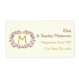 Etiqueta Fusela foliar de Marsala e casamento monográfico