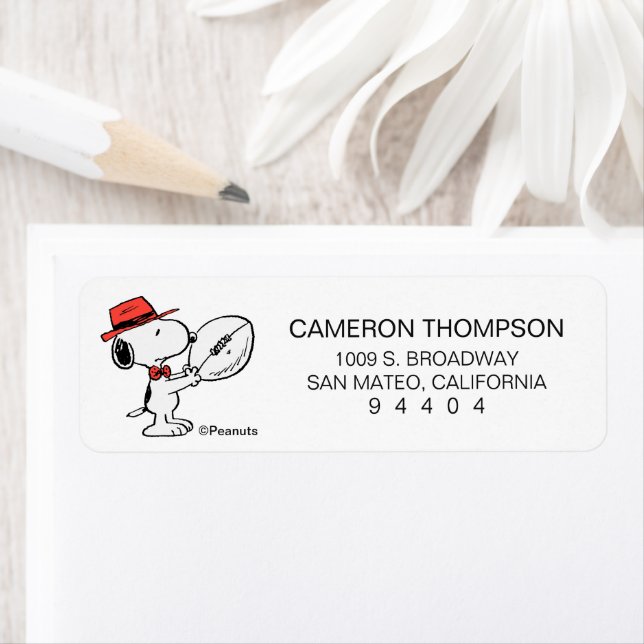 Etiqueta Futebol da Varsity Snoopy (Insitu)