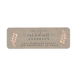 Etiqueta Futuro Sr. Rustic Floral Wedding Endereço de Regre