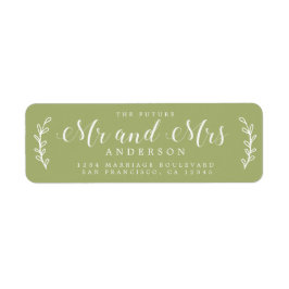 Etiqueta Futuro Sr. Script Leaf Green Endereço