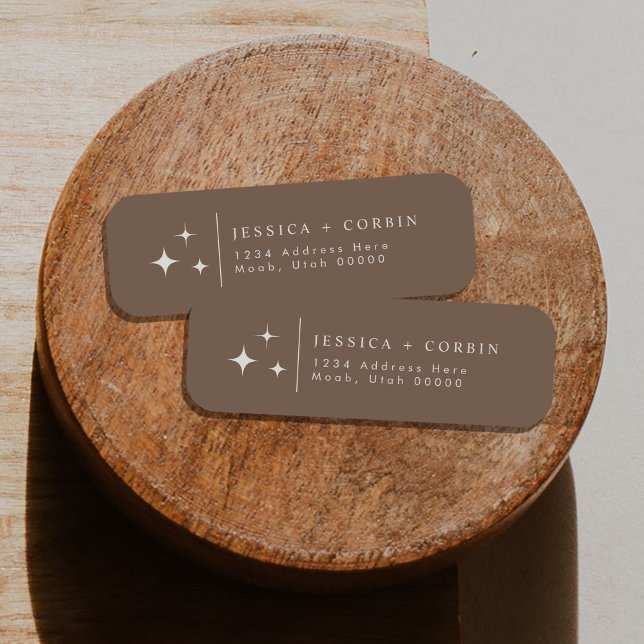 Etiqueta GALA Bohemian Brown Celestial Star Endereço de Dev (Criador carregado)