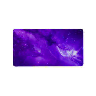 Etiqueta Galáxia com estrelas no espaço