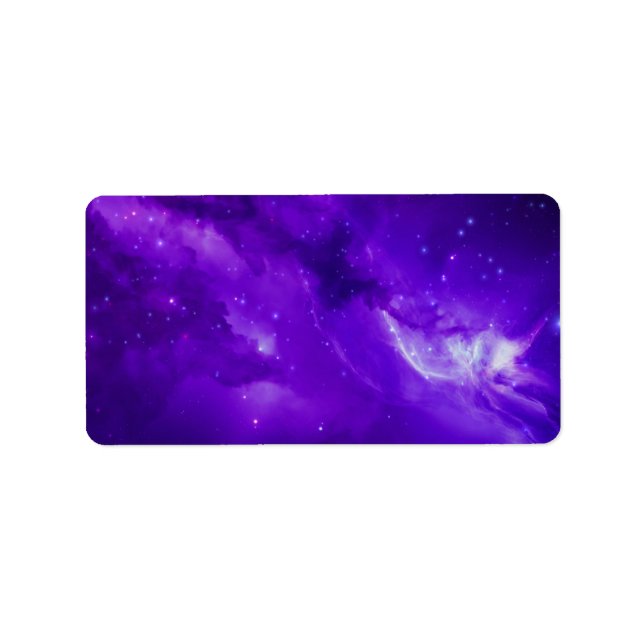 Etiqueta Galáxia com estrelas no espaço (Frente)