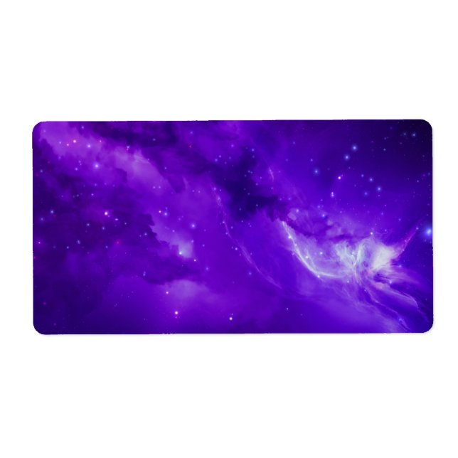 Etiqueta Galáxia com estrelas no espaço (Frente)