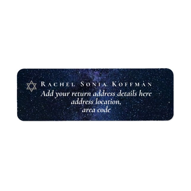 Etiqueta Galaxy Starry Night BAT/BAR MITZVAH Starry Night (Frente)