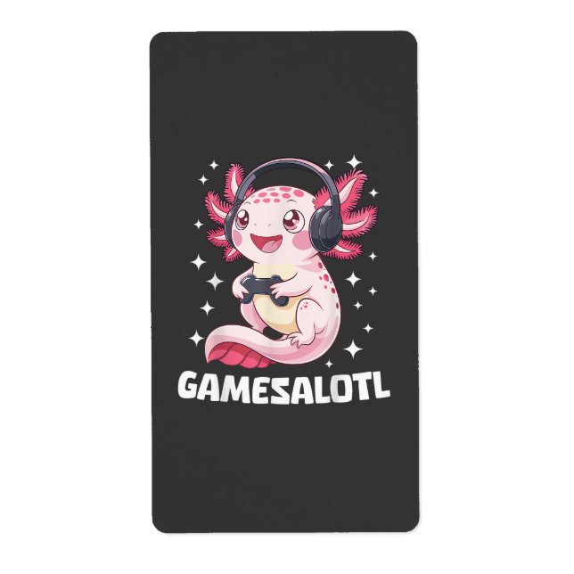 Etiqueta Gamesalotl Axolotl Jogos  (Frente)